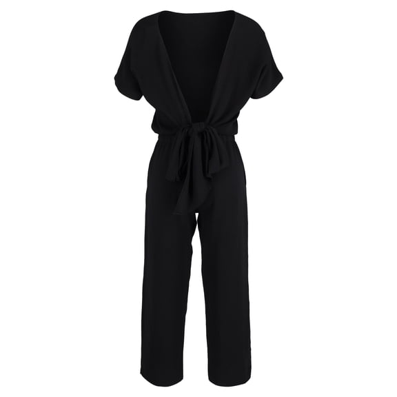 Pre-Owned Vanessa Bruno Bow Detail Back Jumpsuit in Black Cotton