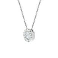 thumbnail image 3 of FireStar Halo Diamond Necklace for Women 10K White Gold 1/2 Ct White Colorless Lab Grown Diamonds, 3 of 5