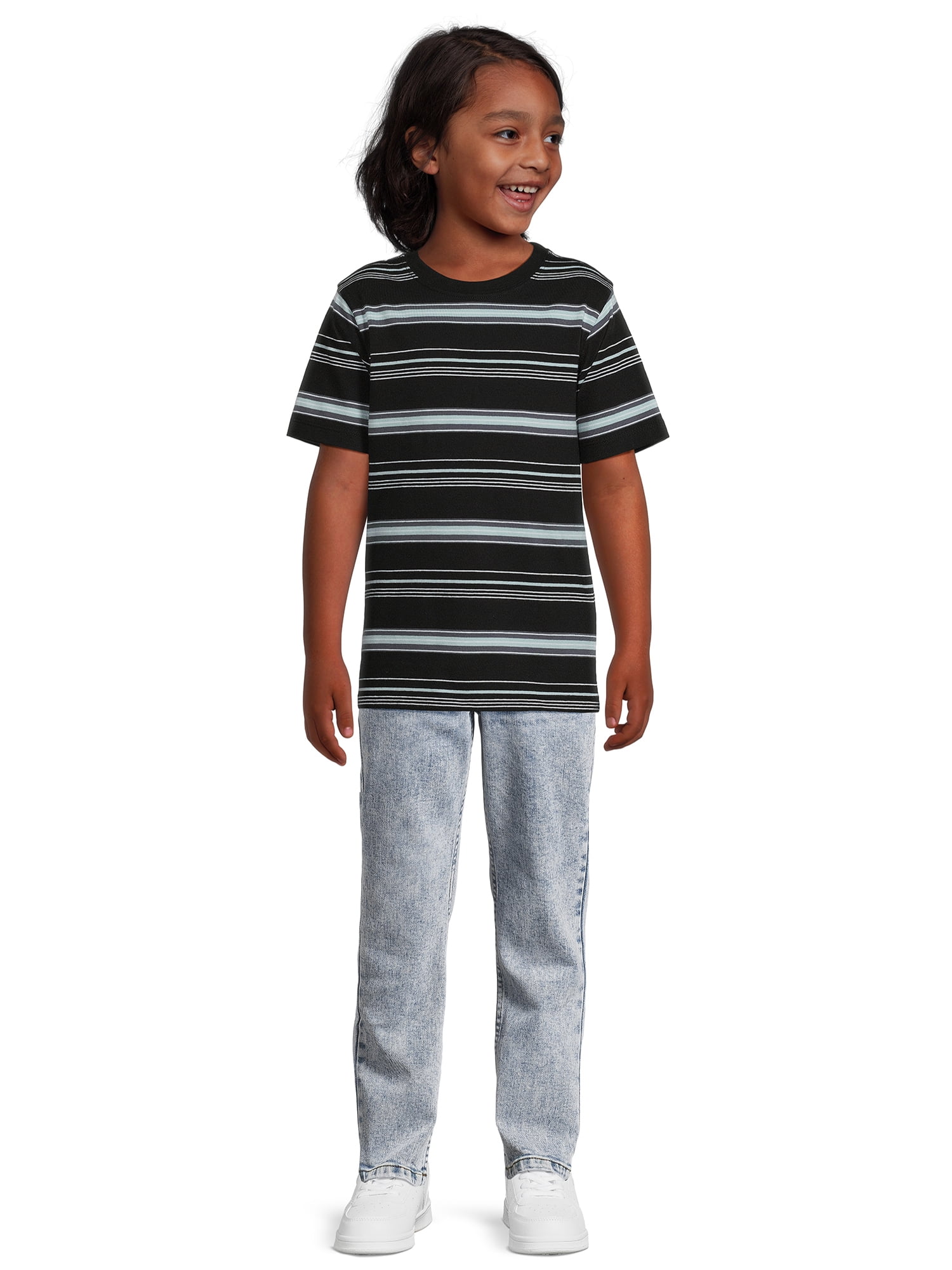 Wonder Nation Boys Vintage Straight Leg Denim Jeans, 2 Pack, Sizes 4-18