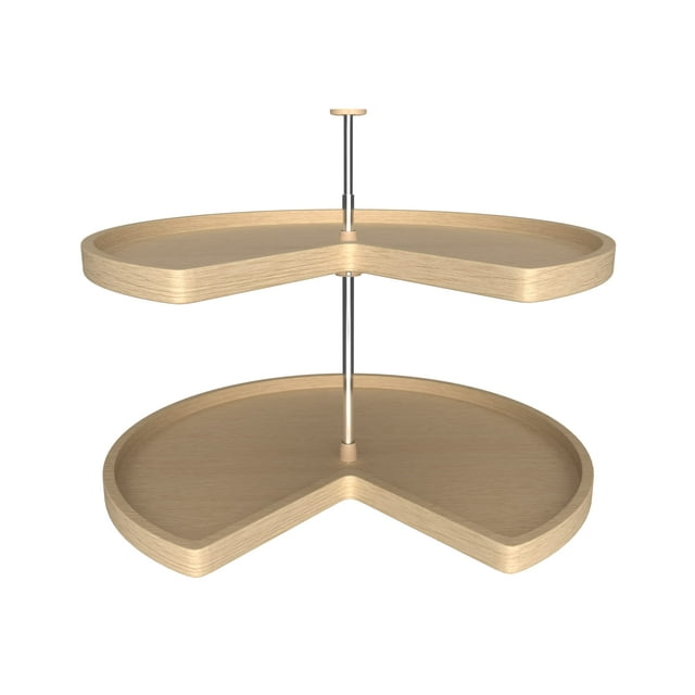 Rev-A-Shelf Banded Wood Kidney 2 Lazy Susan Shelf for Corner Base Cabinets, Standard, Natural Maple