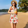 thumbnail image 3 of Vsdgher Robes d'Été Imprimé Fraises pour Femmes Robe de Plage Décontractée Col en U Sans Manches Robe d'Été Ample avec Poche, 3 of 7