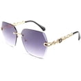 thumbnail image 1 of FEISEDY Classic Rimless Sunglasses Women Metal Frame Diamond Cutting Lens Sun Glasses B2567, 1 of 6