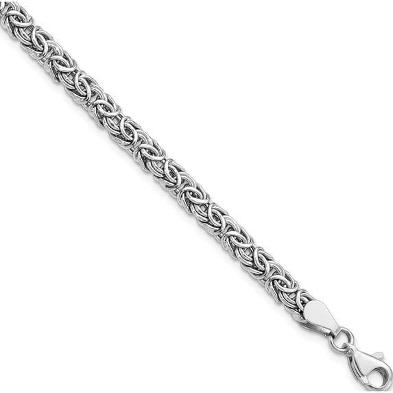 14K White Gold Jbsp's Polished Fancy Link Bracelet (7 X 6) Made In Turkey lf536-7