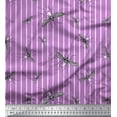 thumbnail image 1 of Soimoi Purple Velvet Fabric Stripe & Mosquito Insects Print Fabric by Yard 58 Inch Wide, 1 of 1