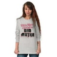thumbnail image 5 of Retro This Mom Can Be A Bad Mutha Women's Long Sleeve T Shirt Brisco Brands S, 5 of 5
