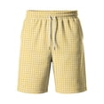thumbnail image 4 of Resicozy Mens Shorts Casual Lounge Summer Beach Vacation Shorts Comfy Plaid Short with Pocket Yellow 5XL, 4 of 5