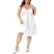 thumbnail image 1 of Agnes Orinda Ropa de dormir para mujeres de tallas grandes, lencería de Día de la Madre, quimono de satén con encaje floral, vestido de noche con escote en V, pijama, vestidos de dormir 4X blanco, 1 of 6