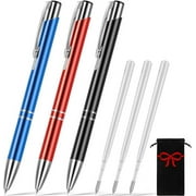 Zonon 3 Pieces Air Release Weeding Tool Pen Stainless Steel Air-Release Pen Retractable Vinyl Tool Pen with 3 Pieces Replace Refill for HTV Vinyl Craft Projects (Black Red Blue)