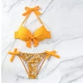 thumbnail image 2 of ZQUUVOU Women's Three Piece Swimsuit Tie High Waist Beach Bikini (Yellow,L), 2 of 6