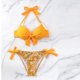 thumbnail image 2 of Traje de Baño de Tres Piezas para las Mujeres de Moda Casual Corbata Sexy Cintura Alta Cristal Beach Bikini Set, Poliéster, 2 of 9