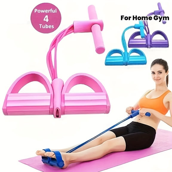 Home gym resistance bands - 4 elastic tubes, suitable for full-body exercises, abdominal exercises, rowing machines and fitness equipment - enhance strength and flexibility