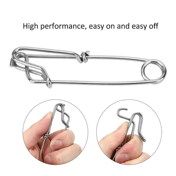 Cergrey 10pcs Stainless Steel Longline Branch Hangers Snap Clip Tuna Clamp Fishing Tackle 2.6x100mm,float Line Tuna Clip,fishing Snap Clip