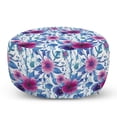 thumbnail image 1 of Spring Pouf Cover with Zipper, Romantic Watercolor Pattern with Nosegay Flowers Print, Soft Decorative Fabric Unstuffed Case, 30" W X 17.3" L, Azure Blue Pink, by Ambesonne, 1 of 5