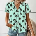 thumbnail image 5 of BiZtdJrK Funny Hawaiian Palm Tree Shirts for Women Casual Button Down Beach Summer Short Sleeve Shirt Fashion Tropical Beach Tops Clearance Sales Today Sales Prime Multicolor M, 5 of 8