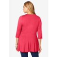 thumbnail image 2 of Jessica London Women's Plus Size Stretch Knit Henley Notch Babydoll Tunic, 2 of 4