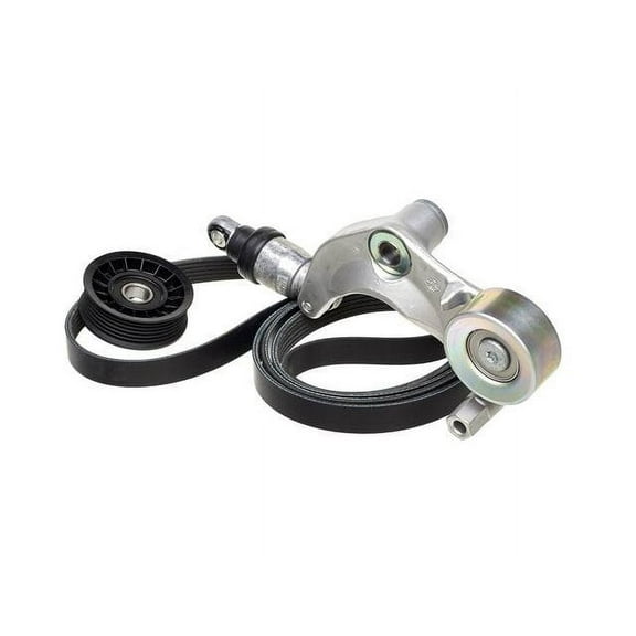 Serpentine Belt Drive Component Kit - Belt, Tensioner, Idler - Compatible with 2012 - 2015 Honda Civic (with AC) 2013 2014