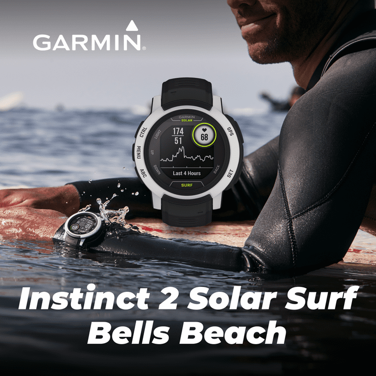 Garmin Instinct 2 Solar Surf Edition GPS Smartwatch 010-02627-15 with Black  EarBuds Bundle 