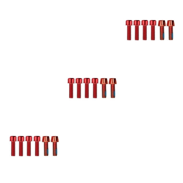 ZLight Lot de 6 Vis de Potence de Vélo de Montagne en Acier Inoxydable Rehausseur de Guidon Hexagonal Accessoires de Réparation Rouge M5x4+M6x2 3Ensemble