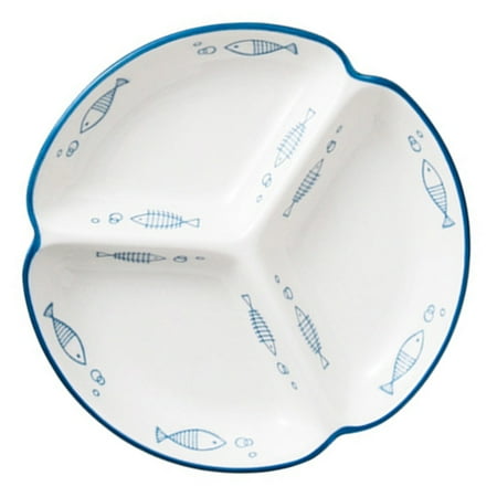 

Veggie Tray Ceramic Breakfast Plate Snack Bowls for Toddlers Grid Setting Dried Fruit Ceramics Child