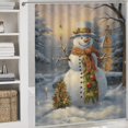 thumbnail image 5 of Christmas Trees, Snowmen 4 Piece Shower Curtain Sets, Non-Slip Rugs, Toilet Lid Cover And Bath Mat, for Bathroom Decor Set, 72" X 72", 5 of 8