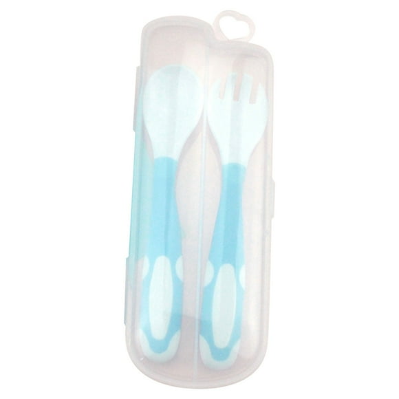 Mashaouyo Clearance Dinnerware Baby Spoon Fork Set Travel Case Bendable & Non Slip Hle Baby Training Spoon With Storage Box Portable Baby Tableware For Babies Infants Toddlers