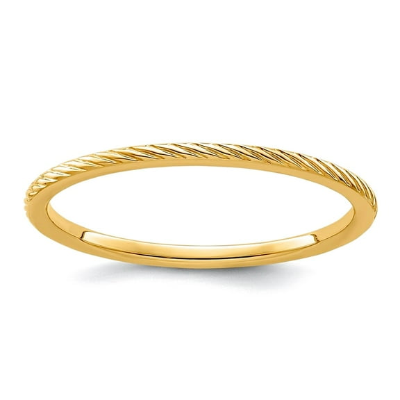 10ky 1.2mm Twisted Wire Pattern Stackable Band Ring Size 8 Stackable Ring for Women and Men