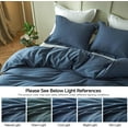 thumbnail image 6 of Simple&Opulence Linen Duvet Cover - Linen Cotton Blend 3 Pieces Bedding Set, 1 Duvet Cover 78 x 86 Inches and 2 Pillowcase- Solid Color Collection , Soft & Cozy ,Cooling Bedding-Navy Blue, Full, 6 of 10