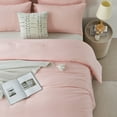 thumbnail image 3 of Davulos Twin Comforter Set with Pillowcase ,2 Pieces Soft Pink Bedding Set Bed in a Bag Solid Color for All Season, 3 of 7