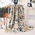 thumbnail image 3 of Paw Prints and Bones Blanket,Comfortable Soft Flannel Throw Blanket,All Season,Warm Lightweight Blankets for Sofa Bed Couch Living Room Chair,50"x60"(130x150cm), 3 of 4