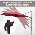 thumbnail image 4 of Parasol Déporté de 10 Pi pour Patio avec Rotation à 360°, Manivelle et Base en Croix pour Jardin, Terrasse, Piscine, Cour Arrière, Rouge Vin, 4 of 7