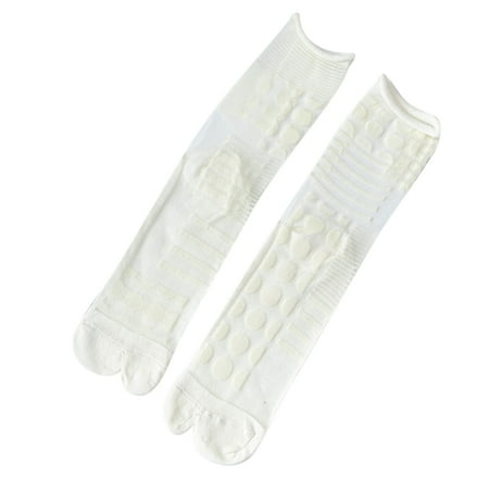 

CHAOMA Women Summer Split Toe Glass Fiber Kimono Tabi Crew Socks Asymmetric Geometric Pattern Thin Mesh 2 Finger Flip Flop Sandal Mid Tube Calf Hosiery