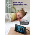 thumbnail image 2 of GOLOZA Despertadores digitales para dormitorios, reloj digital con 4 niveles de brillo + apagado, alarmas duales personalizables, puerto USB, memoria de apagado, repetición, DST, 12/24H, reloj de escr, 2 of 5