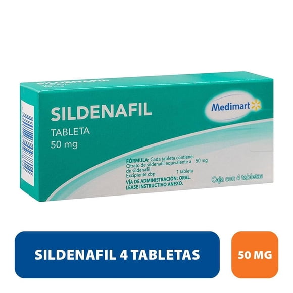 Sildenafil Medimart 50 mg, 4 tabletas