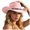 Pink, variant on ZIXKCGDSE Cowboy Hat for Women and Men with Shapeable Wide Brim, Cowboy Hat Retro Hat Unisex Rolled up Cap One Size