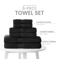thumbnail image 3 of Martex 6-Piece 100% Ringspun Cotton Towel Set, Quick Dry Soft & Absorbent, Black, 3 of 8