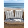 thumbnail image 5 of Outdoor Pillows Waterproof, Grey Striped Throw Pillows with Inserts Included, Farmhouse Vertical Stripes Indoor Outdoor Decorative Lumbar Pillow for Bed/Couch/Patio 16"x16", 1Pcs, 5 of 8