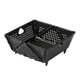 thumbnail image 1 of Colador de plástico - Cesta de drenaje plegable con patas de apoyo - Colador de alimentos de cocina - Ahorra espacio en color negro, 1 of 7