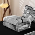 thumbnail image 6 of Homewish Gray Contemporary Spiral Zipper Twin Comforter Sets with Fitted Sheet and 2 Pillowcases,Abstract Geometric Zipper Bedding Set,Black Reversible,4pcs, 6 of 8