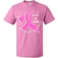 thumbnail image 3 of Inktastic Love, Care, Cure Breast Cancer Awareness Pink Ribbon T-Shirt, 3 of 5
