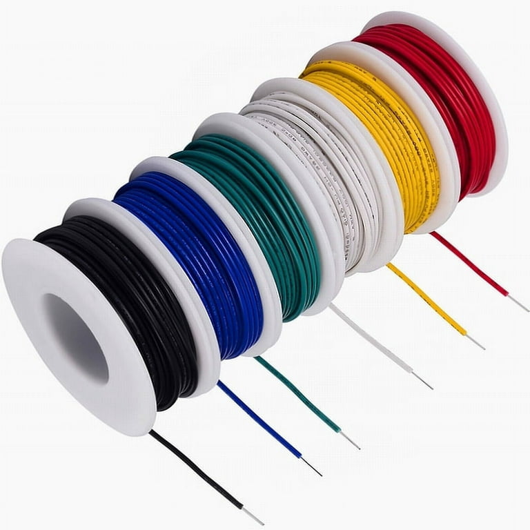 TUOFENG 22 awg Solid Wire-Solid Wire Kit-6 different colored 30 Feet spools  22 gauge Jumper wire- Hook up Wire Kit - Price history & Review, AliExpress Seller - TUOFENG 6 Store