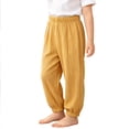 thumbnail image 2 of SHTXOZHI Toddler Boys Girls Comfortable Joggers Elastic High Waist Beach Pants Vacation Going-Out Solid Color Bottoms, 2 of 9