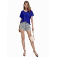 thumbnail image 3 of Women's Short Sleeve V-Neck Shirts Loose Casual Tee T-Shirt, 3 of 6