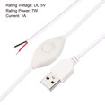 thumbnail image 3 of Lámpara Cable Atenuador DC 5V USB Atenuación Controlador con Un-Botón Interruptor Alimentación Cable para Sólo Color LED Tiras Mesa Lámparas, Blanco, Paquete de 5, 3 of 5