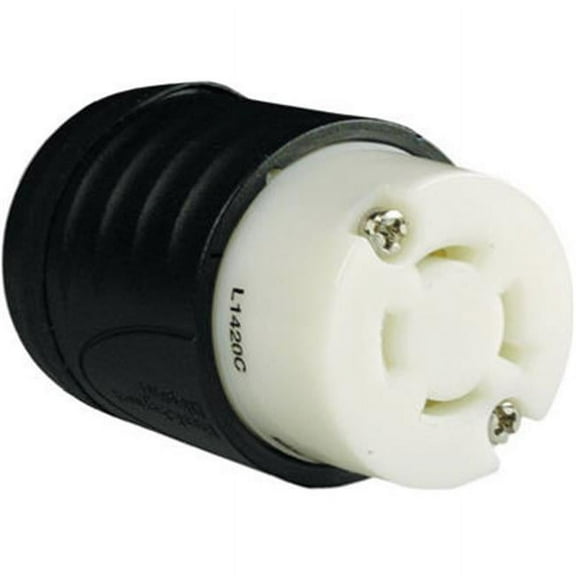 Legrand L1420CCCV3 Pass & Seymour Locking Connector, 20-Amp, 125/250-Volt, Black/White - Quantity 1