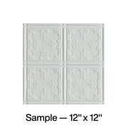 FASÄDE Traditional 10 Decorative Vinyl Glue Up Ceiling Panel in Matte White (12X12 Inch Sample)