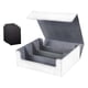 thumbnail image 3 of Caja para baraja de cartas, estuche para tarjetas deportivas, cuero PU estándar con cierre magnético para jugar Blanco Gris, 3 of 8