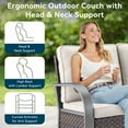 thumbnail image 3 of Unnifurnzi 3 Pieces Outdoor Couch Set-All Weather Wicker Patio Couch with Outdoor Ottoman Small Patio Furniture Set for Deck Porch Lawn Garden Backyard-Brown/Beige, 3 of 7