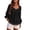 Black, variant on Women Solid Casual V Neck Long Sleeve Smock Blouse Tee Flowy Tunic Top Spring Fall Basic Shirt