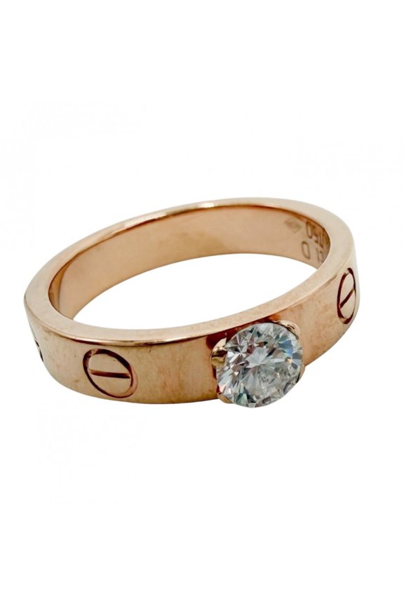 Pre-Owned Cartier Love Ring Solitaire for Women, 18K Pink Gold (Au750), Size 47, 0.28ct...