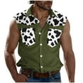 thumbnail image 3 of VBTAPA Mens Camo Shirt Casual Summer Tank Top Sleeveless Button Down Beach Shirts with Pockets Prime Sales Green S, 3 of 6